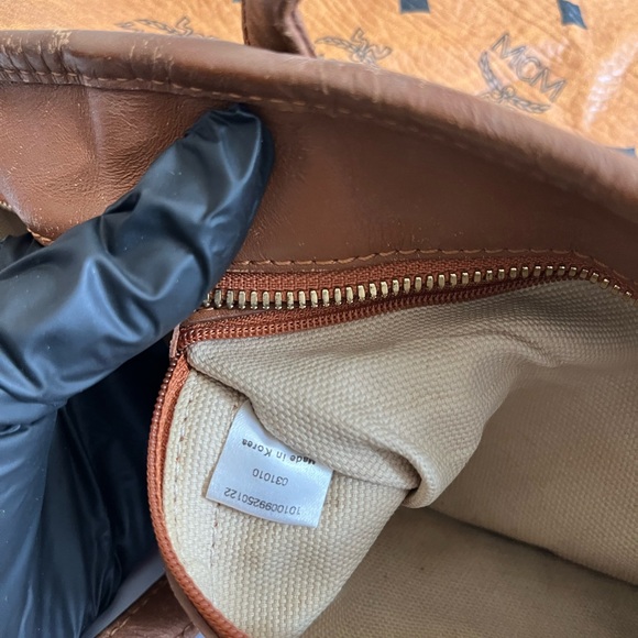 MCM Cognac Logo Tote Bag - Picture 2 of 13
